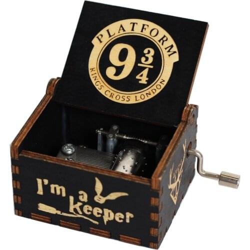 New Wooden Carved Magic School Music Box Digimon Caja Musical Queen Gifts Christmas Decoration Family Decoration Gift Music Box