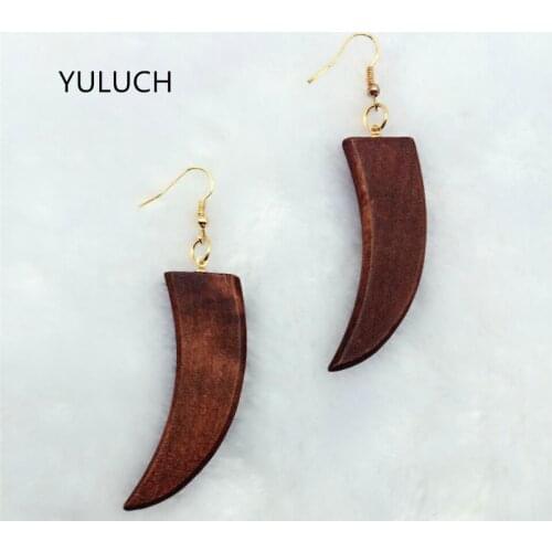 Pair personality New design Big handmade Natural african wood Ivory earrings jewelry lot