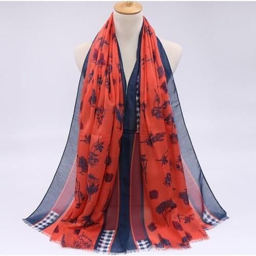 2020 New Cotton Hijab Shawls Fashion Printed Floral Scarf Fringe Women Muslim Hijab Pashmina Scarves Spring Headband 1PC Retail