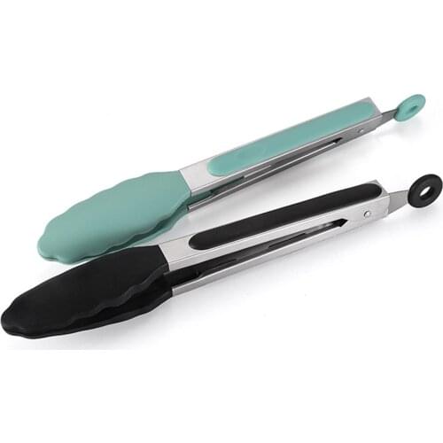 Stainless Steel Kitchen Tongs Silicone Food Tong Silicone Non-slip Cooking Clip Clamp BBQ Salad Tools Grill Kitchen Accessories