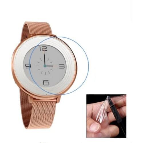 2pcs Anti-shock Soft TPU Ultra Clear Protective Film Guard For Pebble Time Round Smart Watch Screen Protector Cover (Not Glass)