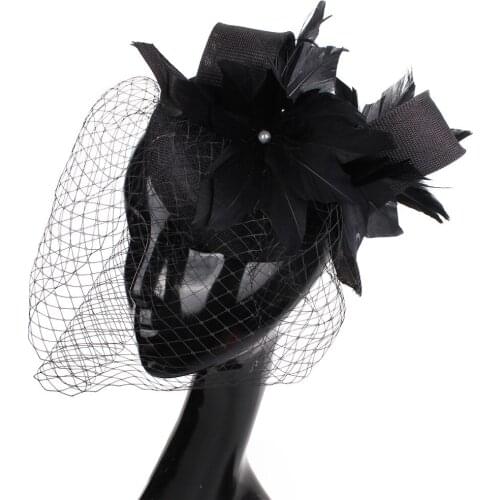 Wedding Feather Flower Derby Hair Fascinator Hats Headband Show Fedora Caps Race Derby Headpiece Bridal Ladies Hair Accessories