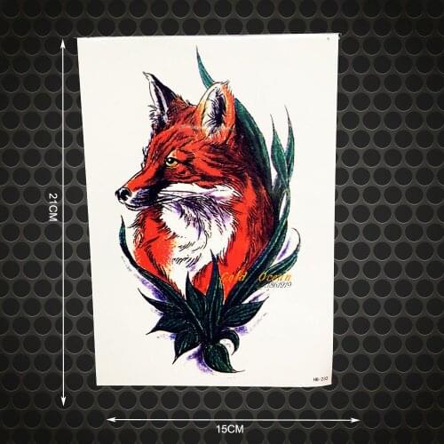 1PC Fashion Red Fox Henna Temporary Health Tattoo Sticker WOmen Body Arm Sleeve Armband Tattoo GHB-232 Sexy Summer Style Tattoos