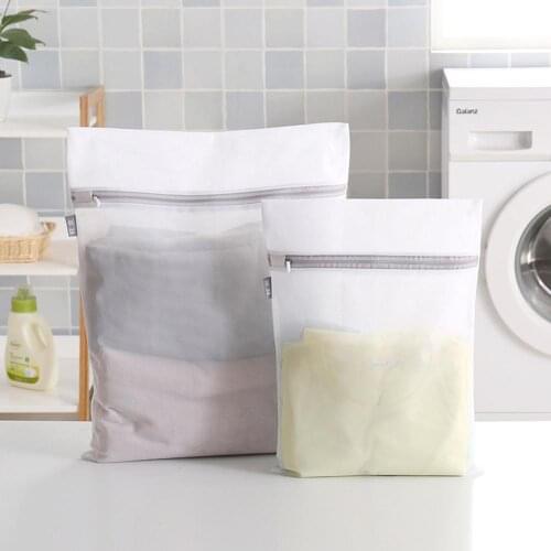 1Pc Laundry Bag Clothes Bra Underwear Thicken Fine Mesh Net Washing Zipper Pouch Useful