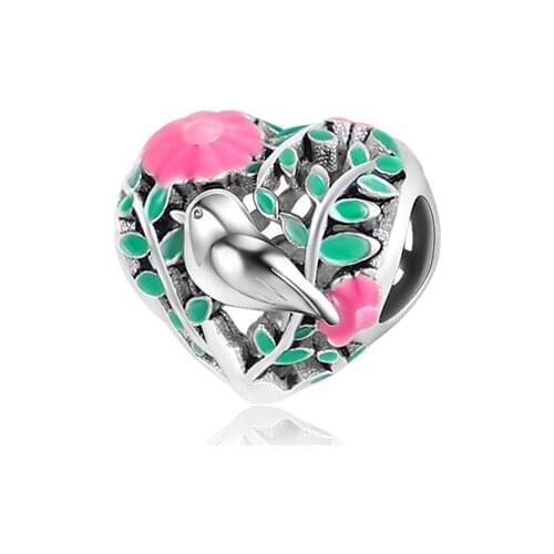 100% Real 925 Bird in The Woods Charm Original Pandora Bracelet&BangleMaking Fashion DIY Jewelry For Wome
