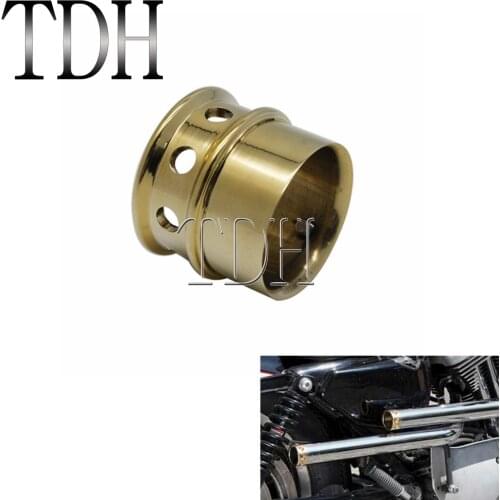 2" 2.25" 2.5" Exhaust Tip For Harley Cafe Racer Old School Cruisers Bobber Chopper Custom Retro Solid Brass Drilled Exhaust Tip