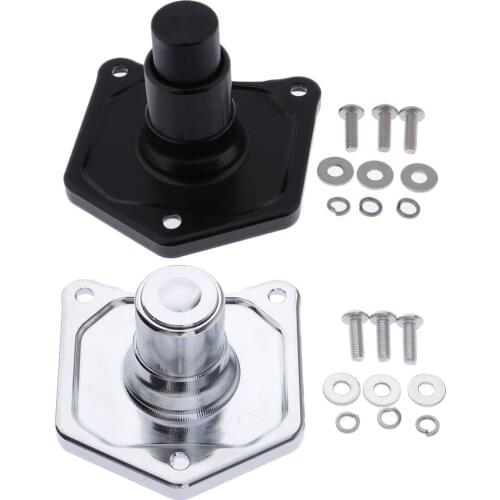 2pcs Push Button Starter Solenoid Cover For Harley 91-17 EVO TWIN CAM 17762, Heavy Duty (Black, Silver)