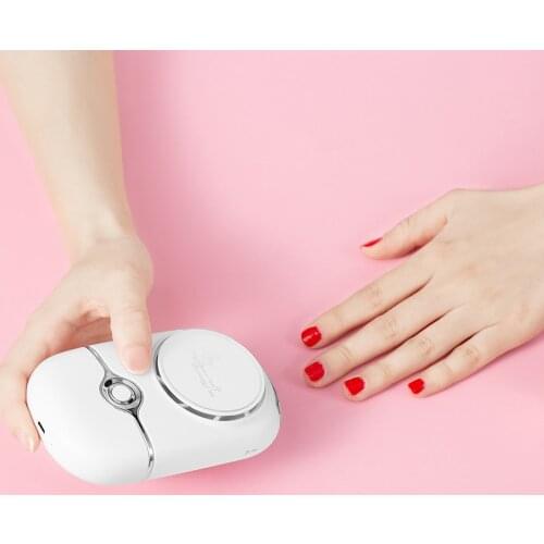 USB Grafted Eyelashes Curling Dryer Blowing nails feet and armor Mini Pocket Air Conditioning Rechargeable Fan + Mirror 2 in 1
