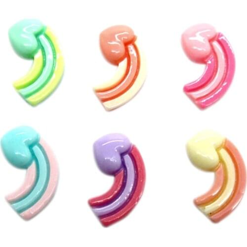 30Pcs Mixed Rainbow Resin Decoration Crafts Beads Frame Flatback Cabochon Scrapbook DIY Embellishments Accessories