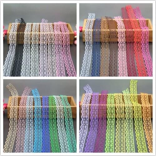 32 color option 50y/lot 2.2cm Lace fabric trimming high quality Garment accessories DIY handcrafts fashion home decoration L0104
