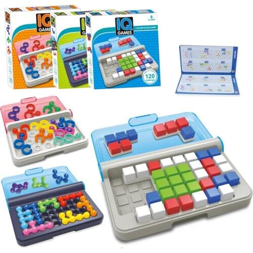 120 Challenges IQ Focus 3D Puzzle Logical thinking Building Travel Game with Portable Case featuring Educational Toys for Kids