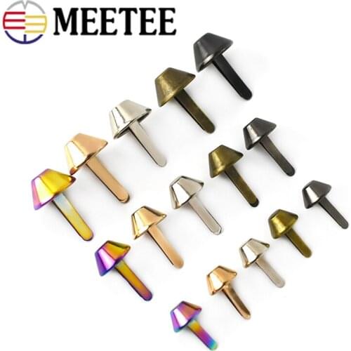 50pcs Colored Two-Legged Bucket Cap Rivets Fasteners Bags Shoes Studs Metal Rivet Bottom Nail DIY Leather Crafts Accessories