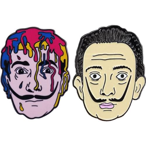 Surrealist Paintings Salvador Dali Brooch and Enamel Pin Fan Colelction Gifts