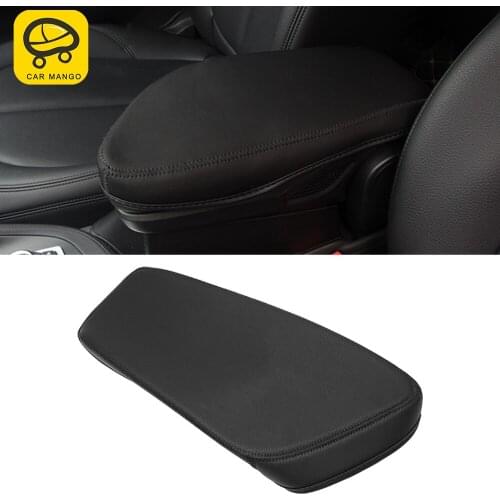 CARMANGO Car Accessories Central Armrest Box Protector Cover PU Leather Mat Pad Cushion Decoration for BMW X1 F48 2016-2020