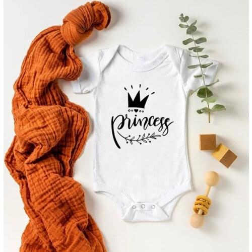 Cute Princess Baby Bodysuits Cotton Newborn Baby Summer Rompers Baby Girls Oneises Outfits Infant Baby Shower Gift