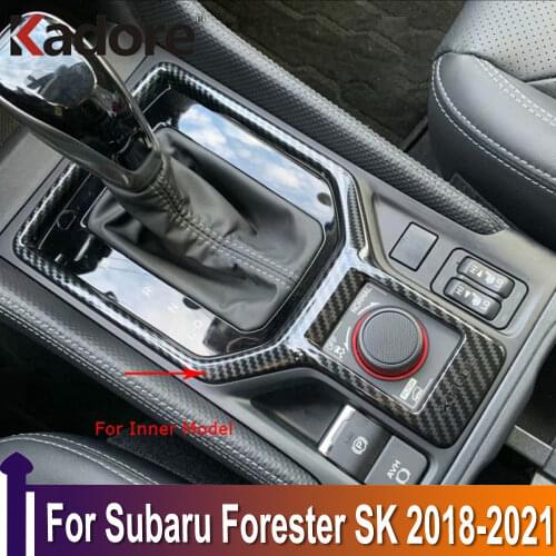 For Subaru Forester SK 2018 2019 2020 Interior Accessories Car Gear Shift Box Panel Cover Sticker Trim Strips Garnish Decoration