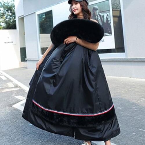 Fad Winter Thick Warm Jackets For Women Long Female Parkas Hooded Down Jackets Big With Fur Collar Plus Size Winter Coat Ladies