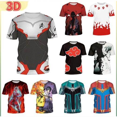 Anime Style Adult Short Sleeve 3D Print Pattern T-Shirt Men Women Couple Youth Casual Fashion Tee Hip Hop Shirt Street Dress Top