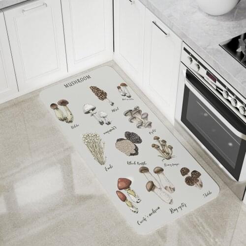Animal List Mat Hot Air Balloon Kitchen Area Rugs Living Room Bedroom Bathroom Doormat Carpet Print Vegetables Mushroom