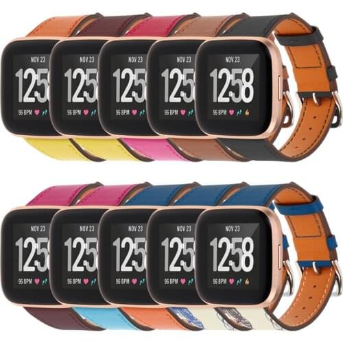 Suitable for Fitbit Versa / Versa2 / Versa Lite leather strap wristband 20mm 22MM two-tone leather strap