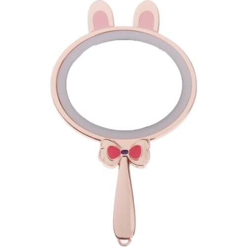 Rabbit Travel LED Lighted Beauty Mirror No Distortion Portable W/ Handle