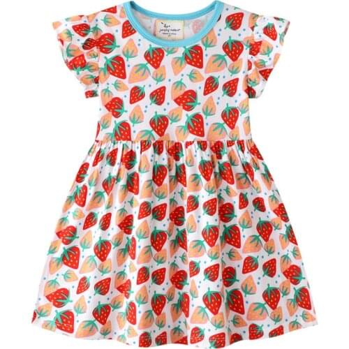 Jumping Meters Top Brand New Rainbow Princess Girls Dresses 100% Cotton Summer Children Clothes Fashion Tunic Kids Party Dress