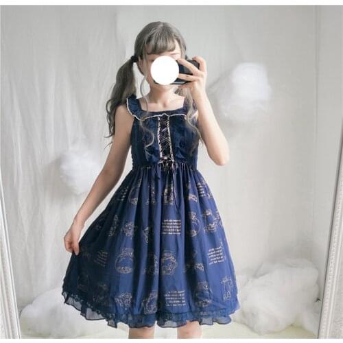 2020 Hot stampin JSK Lolita Dress Sleeveless Sweet Princess Dresses Wishing bottle JSK Dress Cosplay Costumes