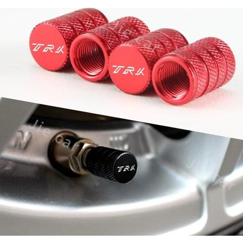 Logo TRK CNC Aluminum Tyre Valve Airtight Cover Cap Motorcycle Accessories for Benelli TRK 251 502 502x All Year Red Black