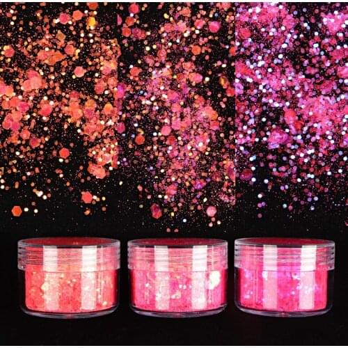 Ombre Baby Blue Fairy Chunky Glitter Sequins For Nail Design Mixed Flakes 3D Nail Art Decorations UV Gel Polish Manicure Nail