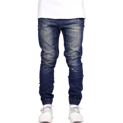 Mens Denim Jeans Stretch Cuffed Hem Jogger Slim Ripped Skinny New Fashion Leisure 2020 Hot Versatile Street Trendsetters