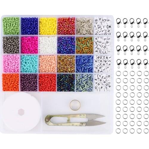 Craft Set, Jewelry Making Bracelet Beads, Acrylic Letter Beads, Elastic Rope and Accessories, DIY Craft Material Kit