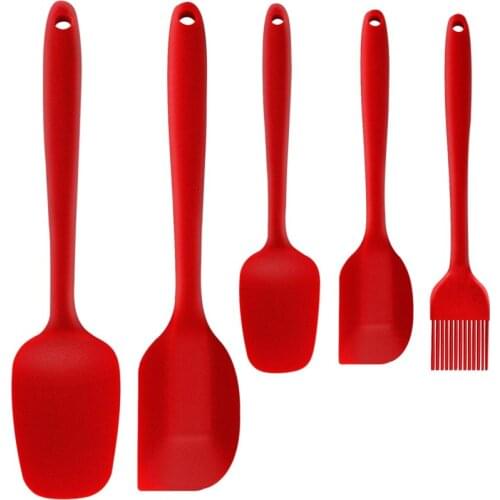Silicone Spatula Set, 5 Piece Non-Stick Heat Resistant Silica gel Spatula Set Heat-Resistant Spatula Kitchen Utensils Set for Co