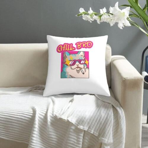 Chill Bro Cool Cat pattern print Cushion Cover Decorative Pillowcase Chair Seat Square Car Pillow Cover Home Living Textile