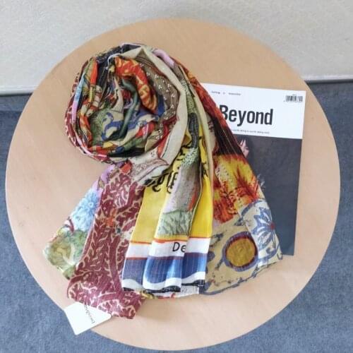 Wholesale price Spani Spring and Autumn 2021 new Spanish Original Desigual colorful scarf ethnic Style Indian style long （06