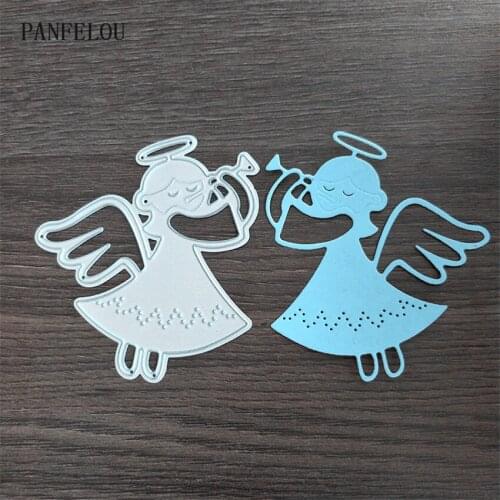 PANFELOU Metal craft Trumpet boy paper die cutting dies for Scrapbooking/DIY Easter wedding Halloween cards