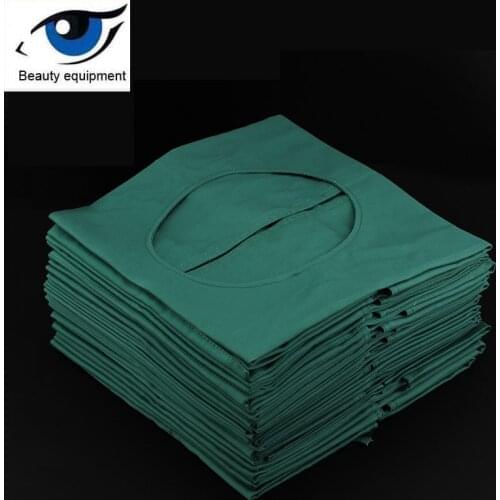 Pure cotton cloth towel towel pad single green towel single green double layer high temperature disinfection hole towel