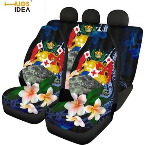 HUGSIDEA Tonga Polynesian Flower Printed Anti-Slip Car Accessories Car Seat Cushions Heavy-Duty Vehicle Seat Protector Durable