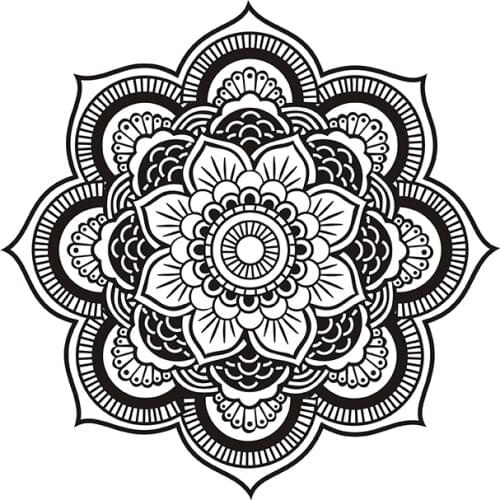 Size 56x56cm Yoga Wall Decal Bedroom Yoga Mandala Menhdi Flower Pattern Ornament Om Indian