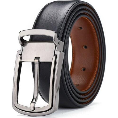 Peikong Mens belt leather belt men male genuine leather strap luxury pin buckle casual mens belt Cummerbunds ceinture homme
