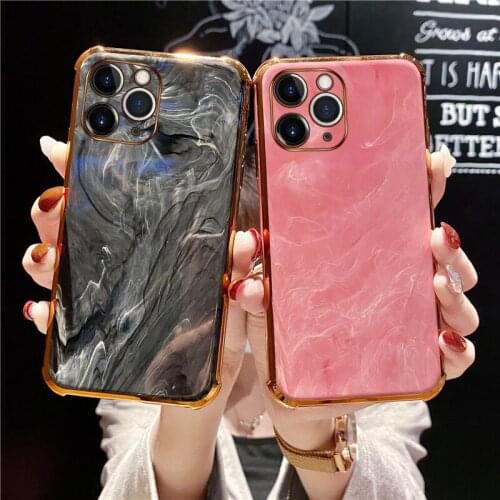 Luxury Plating Marble Silicone Phone Case For iPhone 11 Pro Max XSmax XR XS 8 7 Plus Ultra-thin Shockproof Protection Cover