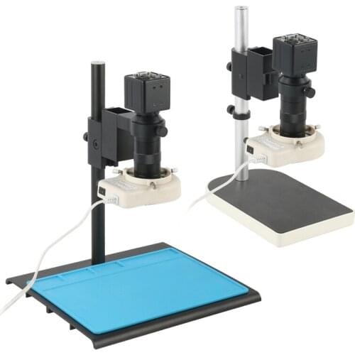 2.0MP 1080P VGA Video Microscope Camera Magnifier+ Adjustable 100X C-mount Lens+Microscope Stand For Phone PCB Repair Soldering