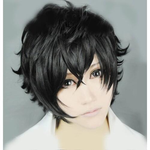 Japan Anime Akira Kurusu Synthetic Hair Persona 5 Short Black Wig Cosplay Decor Accessories Collection for Men Boy 1 pcs