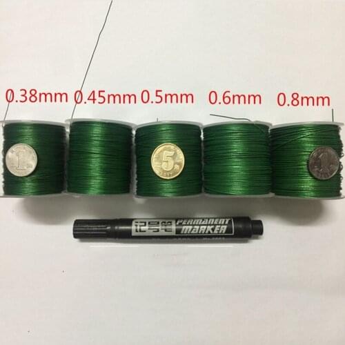 Green 304 stainless steel covered rubber wire rope collar fishing line jewelry line soft plastic coated steel cable 0.38mm-2.0mm