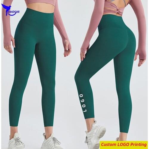 High Waist Custom LOGO Women Push Up Sports Yoga Pants Quick Dry Running Leggings Gym Fitness Tights Trousers Stretch Bottoms
