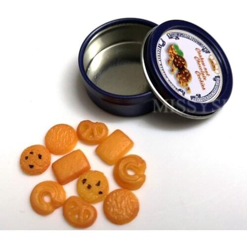1set 1/12 Cute Dollhouse Miniature Mini Cookies With Box food Play doll food for blyth BJD Kitchen Toys