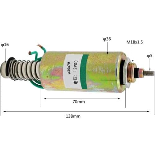 1pc DC round tube push solenoid impact type 36/70 24VDC