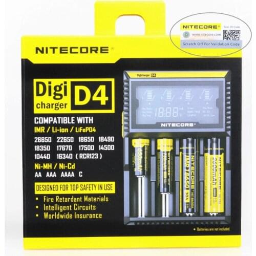 2017Nitecore D4 Digcharger Battery Charger Original Nitecore LCD Display Universal Nitecore Charger +Retail Package ,EU plug