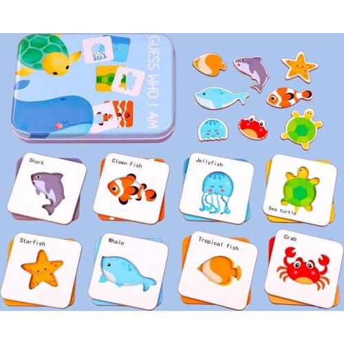 2020 New Baby Early Educational Toys Childrens Wooden animal Puzzle Cartoon Animal Traffic Wood Jigsaw Guessing Puzzles