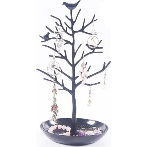 30pcs Jewelry Display Stand Rack Tree Bird Stand Iron Necklace Earring Holder 4 Colors SN3736