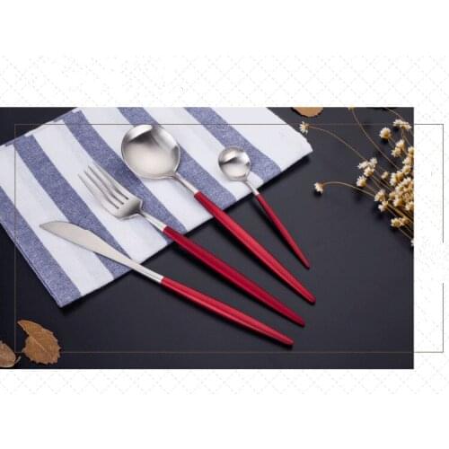 4pcs/set Portugal Stainless Steel Cutlery Set knife fork Flatware Set Gift Dinnerware Sets Kitchen Food Tableware PM 004